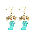 New Creative Fashion Jewelry Cut Bowknot Christmas Boots Earrings Accessories for Women